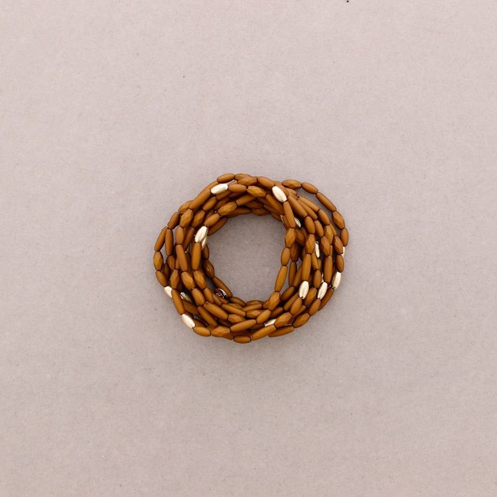 Bracelet en résine métal avec 12 lanières et perles