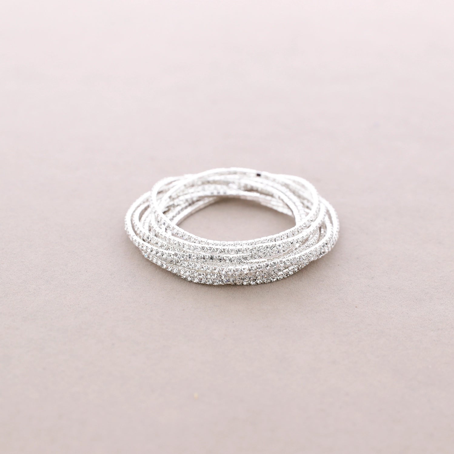 Ensemble de bracelets élastiques avec 10 rangs de cristaux