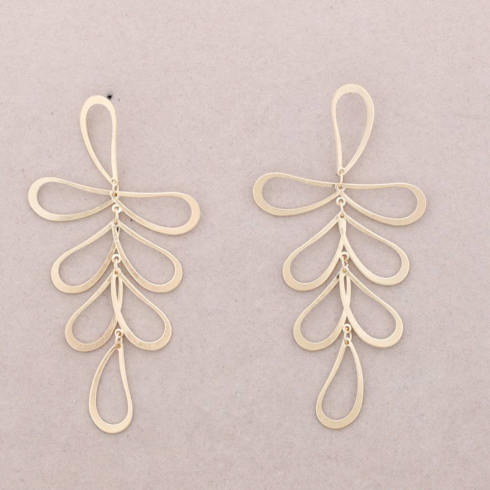 Boucles d'oreilles pendantes en or.