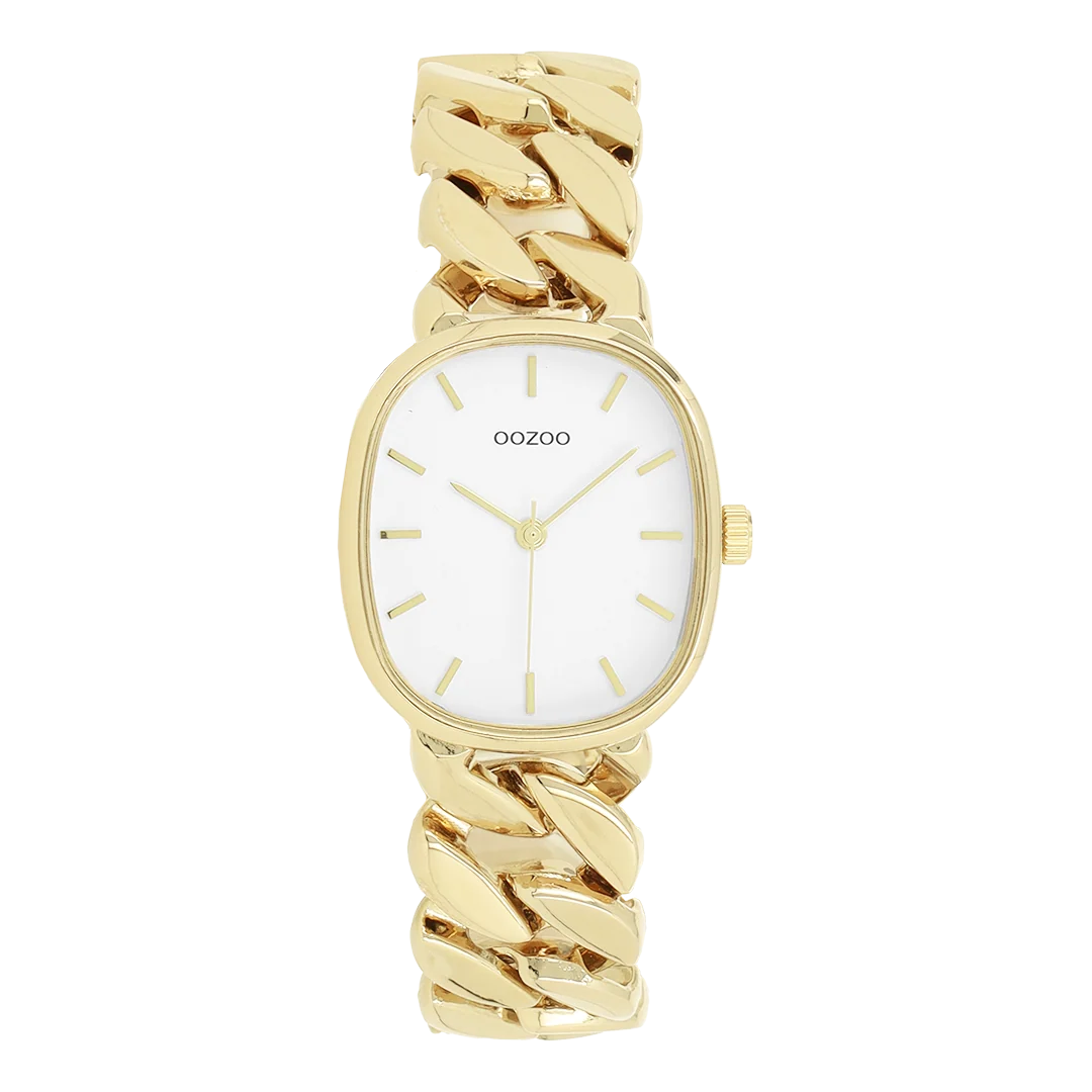 Goudkleurige OOZOO horloge met roestvrijstalen armband