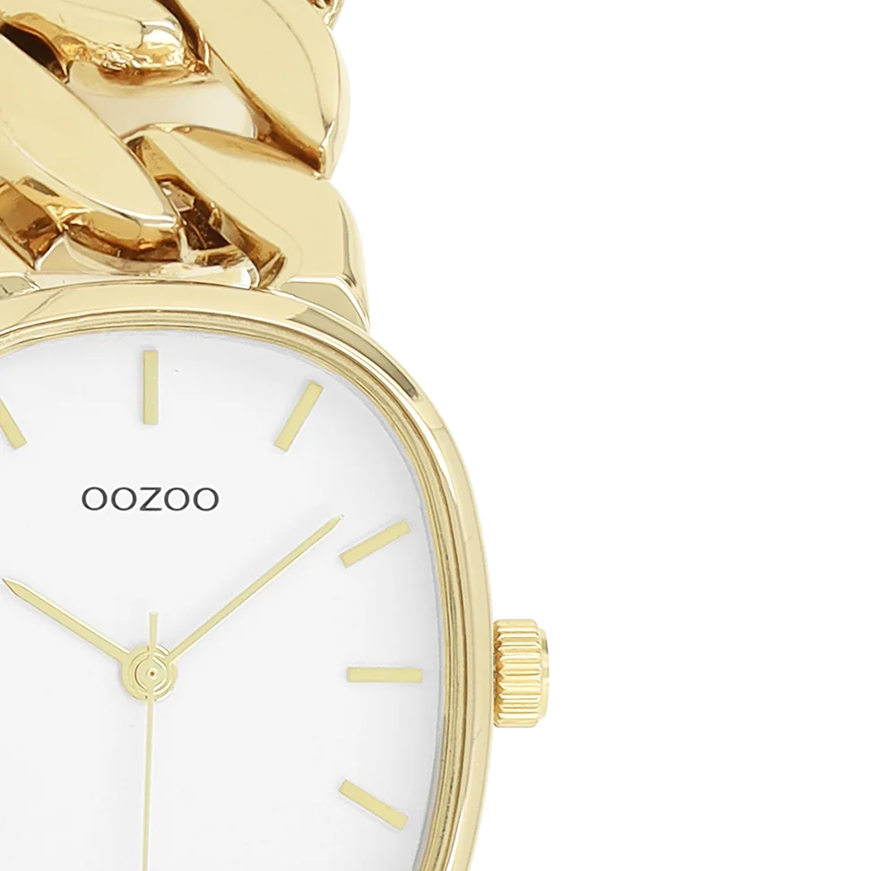 Goudkleurige OOZOO horloge met roestvrijstalen armband
