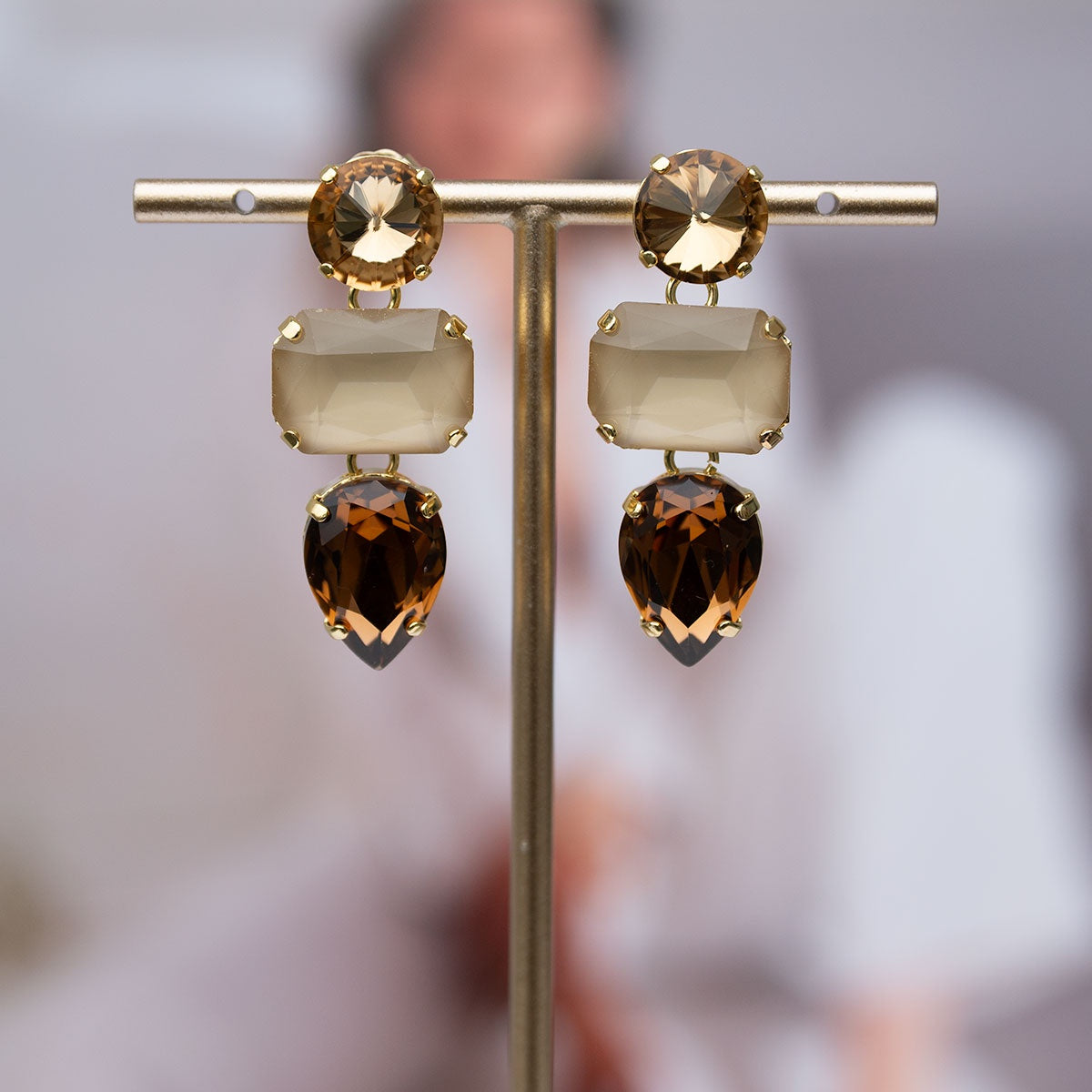 Oorring Elenora Beige