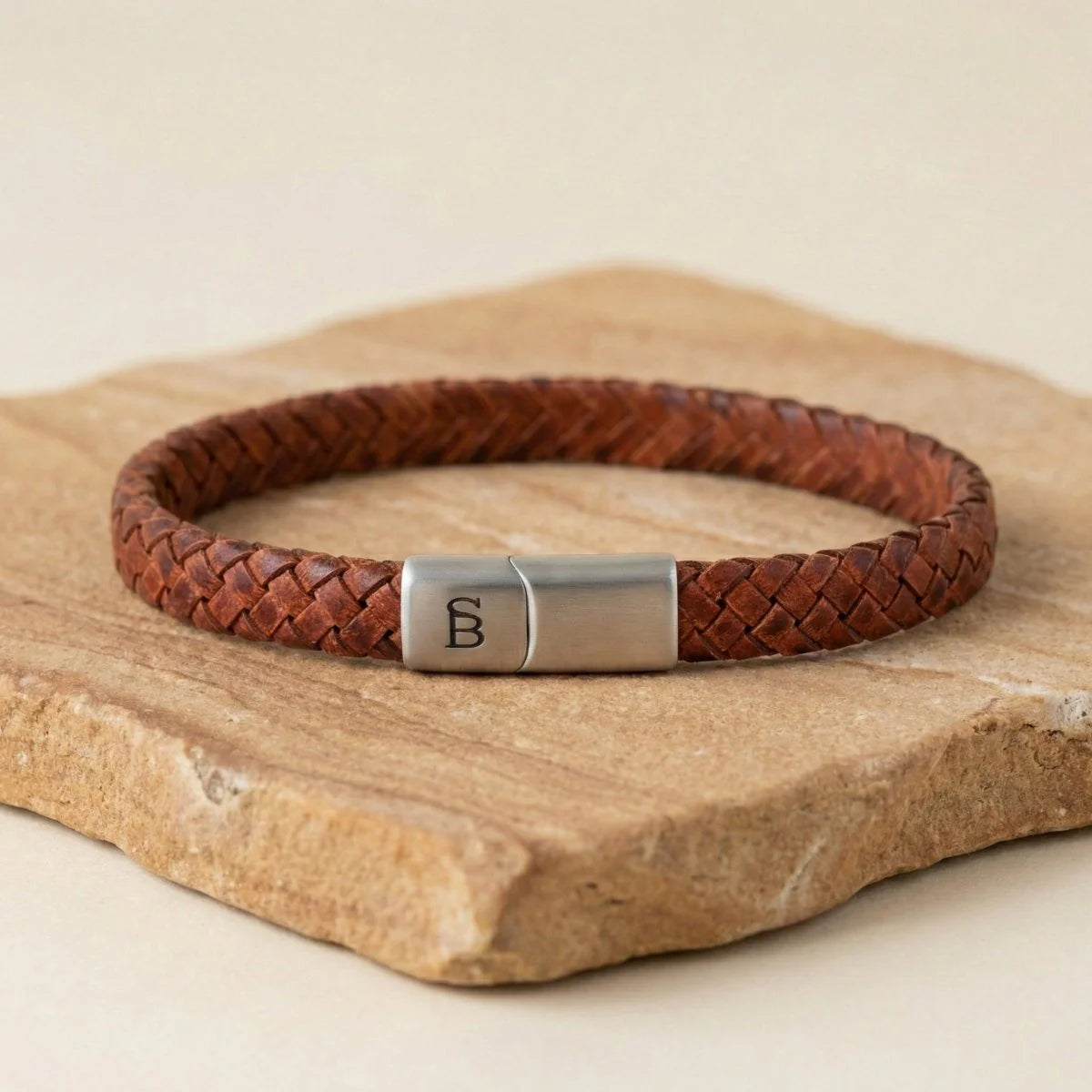 Leather Bracelet Riley Caramel M