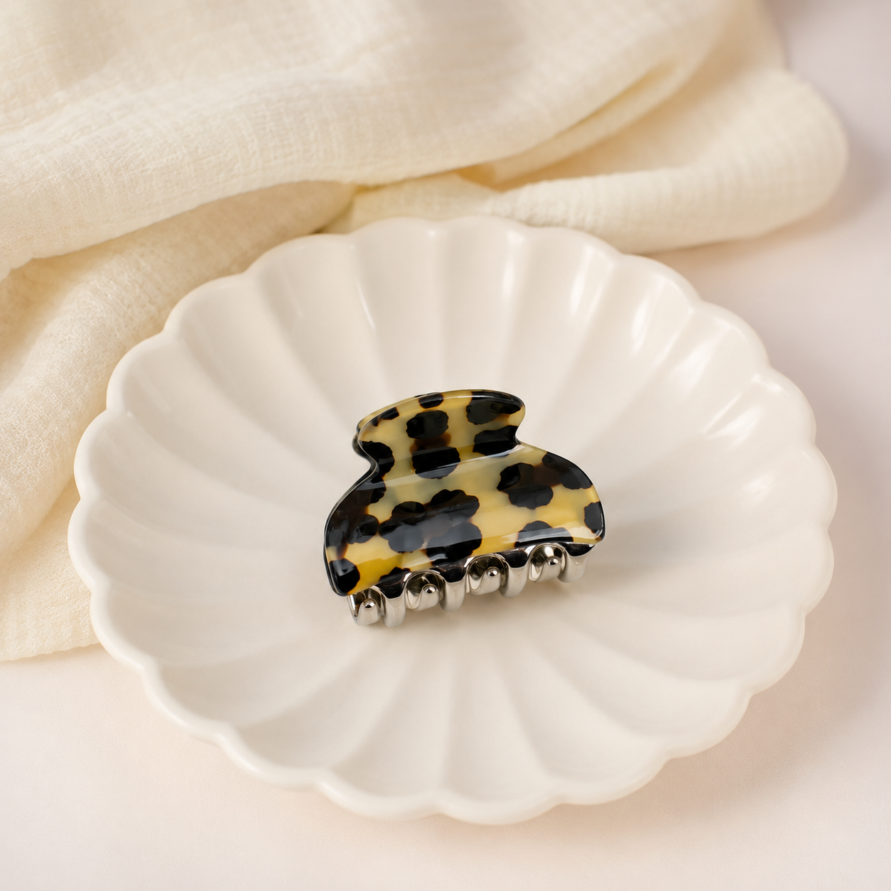 Mini haarclip met dierenprint