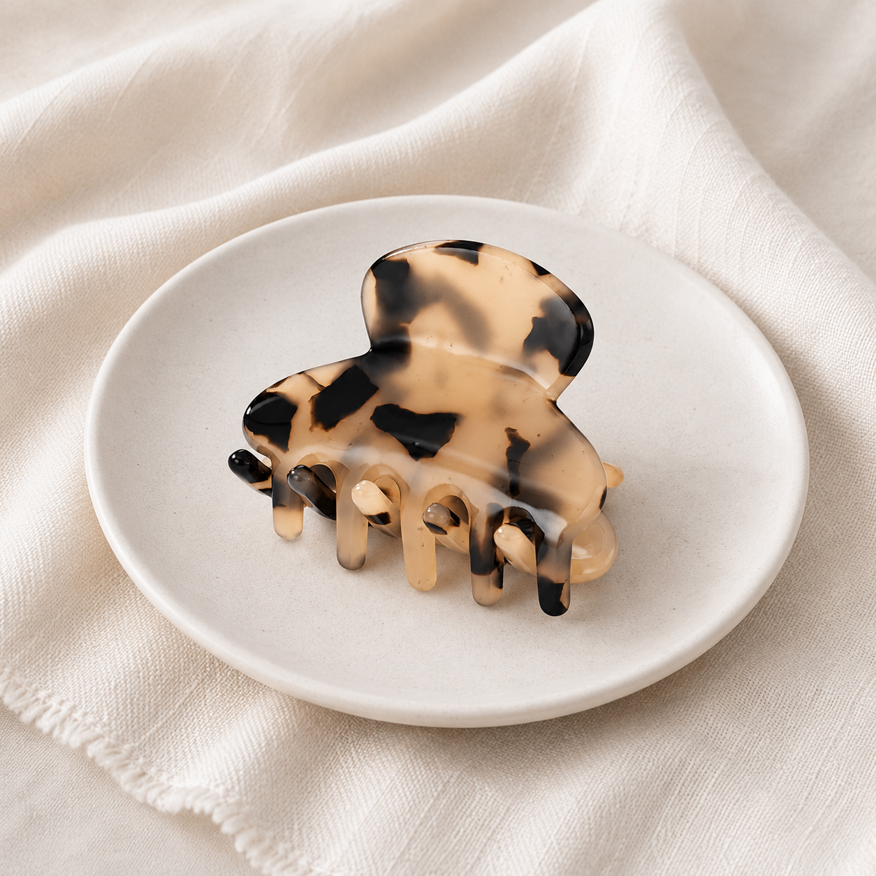 Haarclip mini met schildpadmotief 4 cm