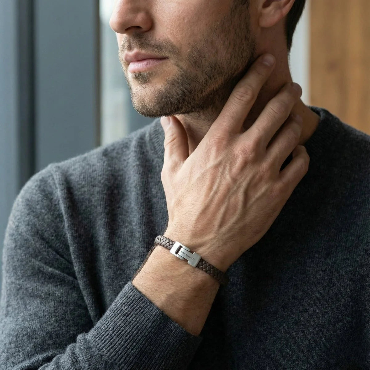 Leather Bracelet Archie Brown M