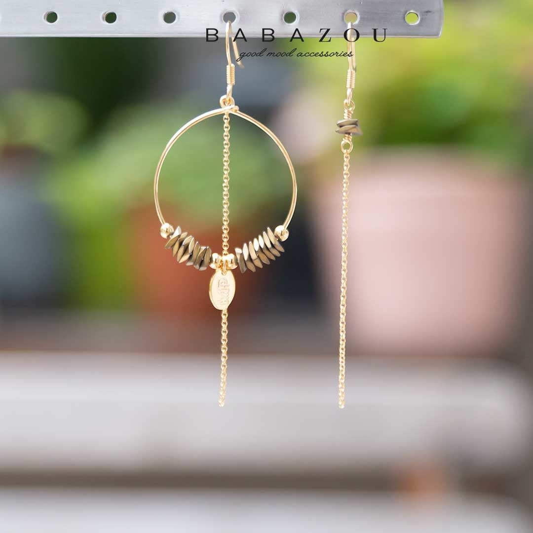 Asymmetrische Oorring Mathilde Gold Gold Babazou