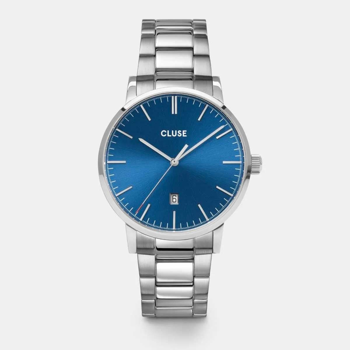 Montre Aravis 3 aiguilles Argent/Bleu foncé