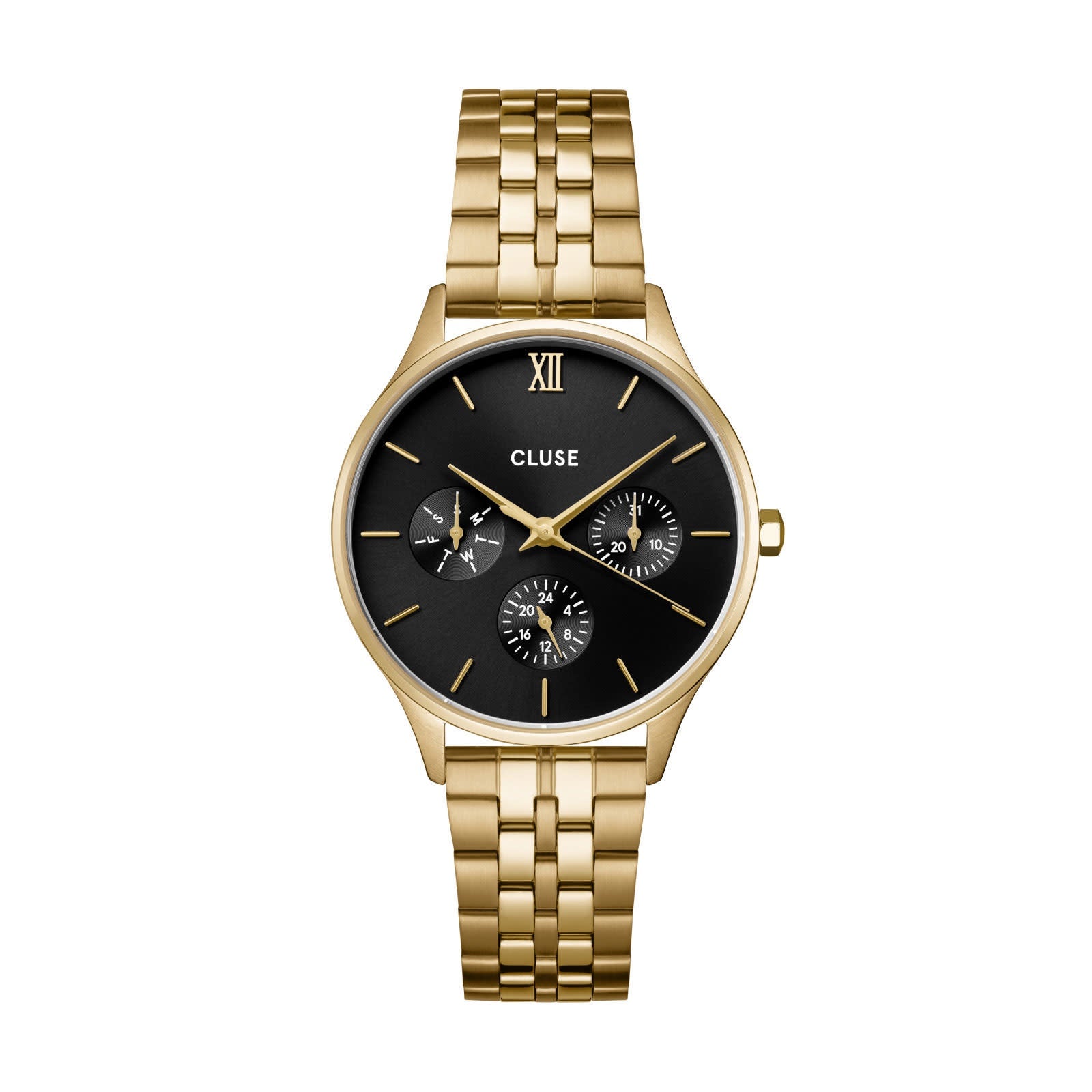 Uurwerk Minuit multifunction steel gold, black