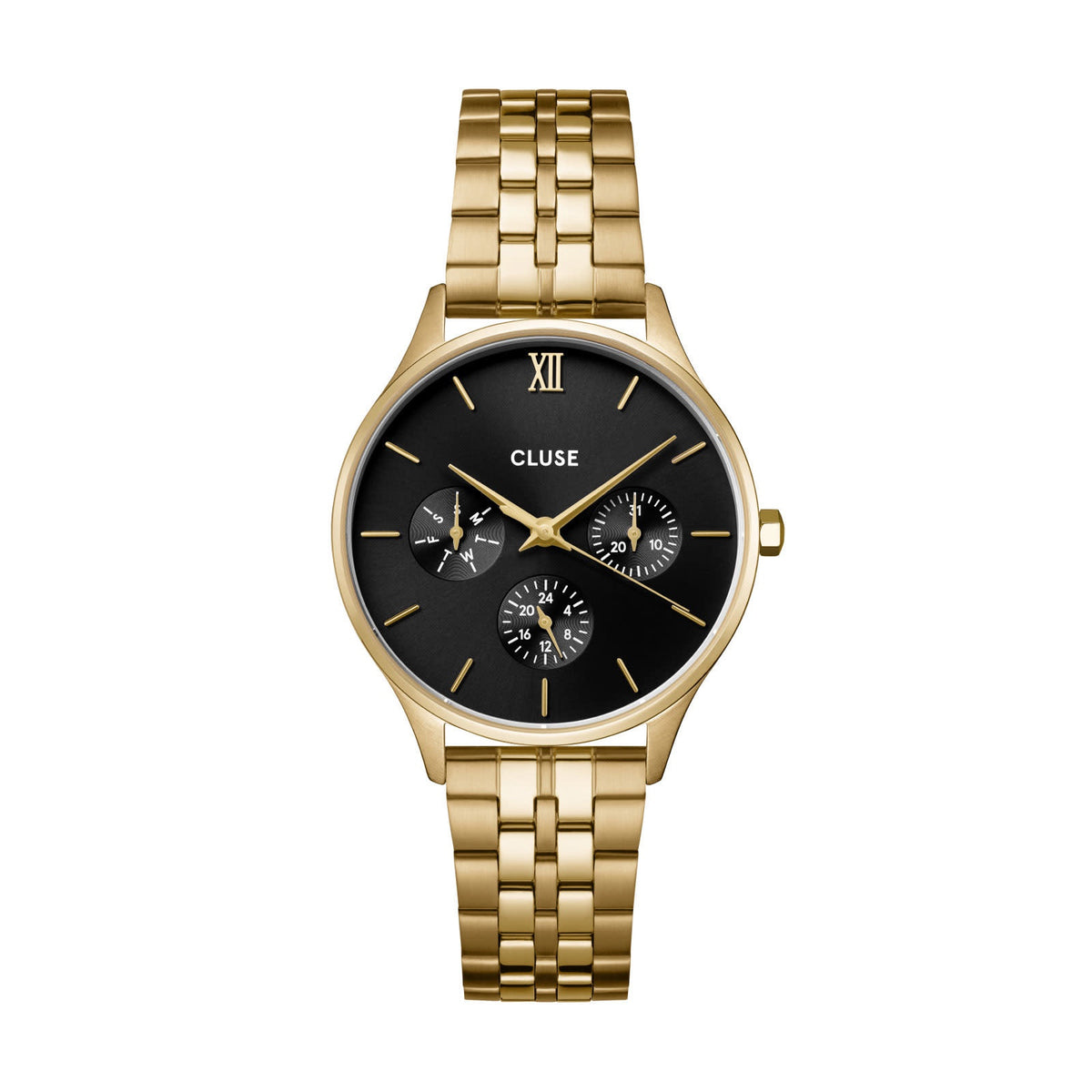 Uurwerk Minuit multifunction steel gold, black