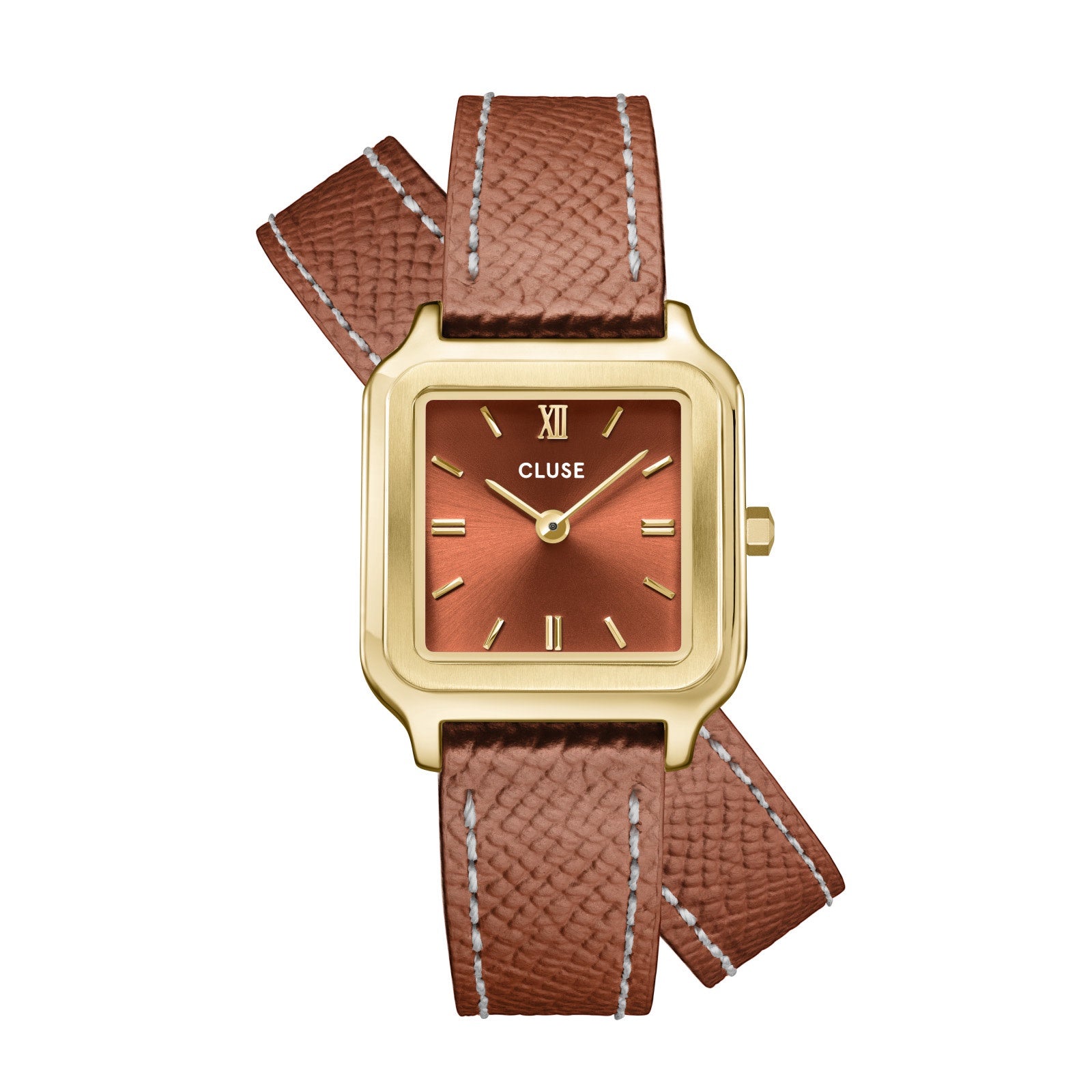 Uurwerk Gracieuse petite watch double leather nutshell, gold
