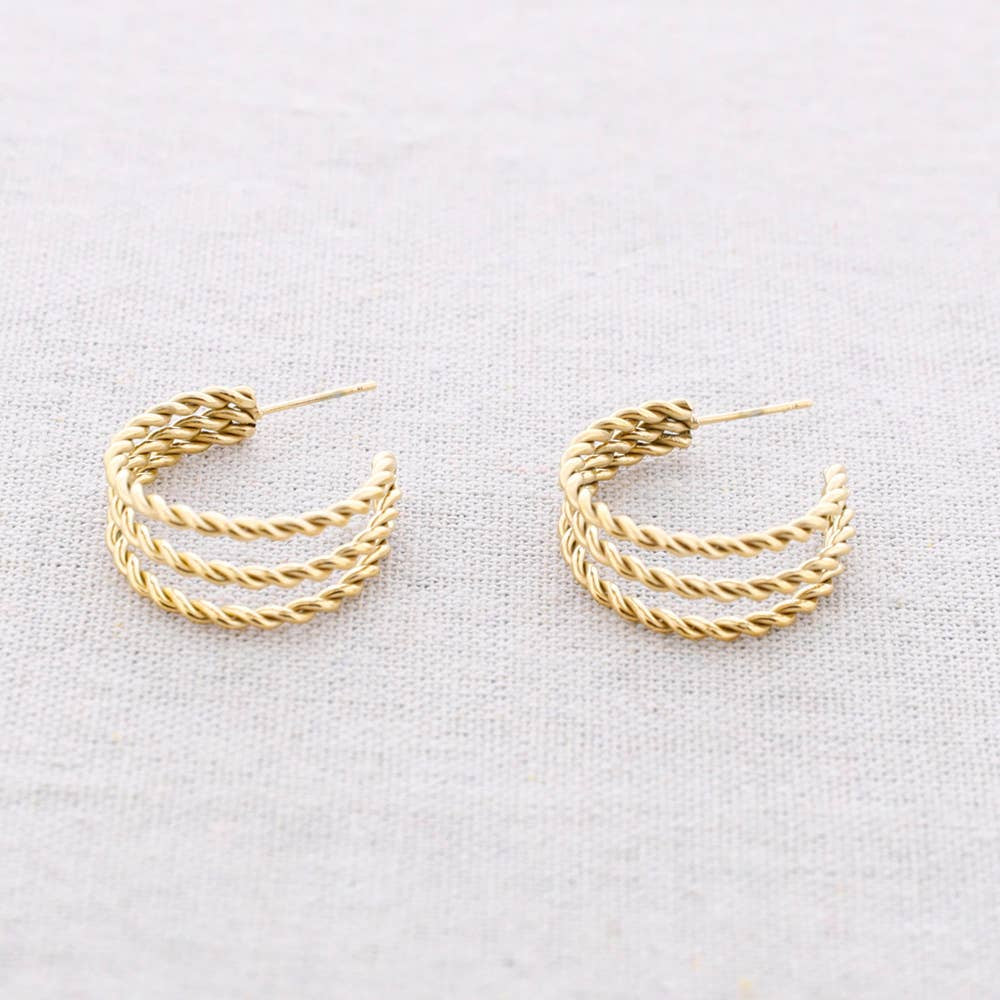 Boucles d'oreilles triple créole - Acier inoxydable