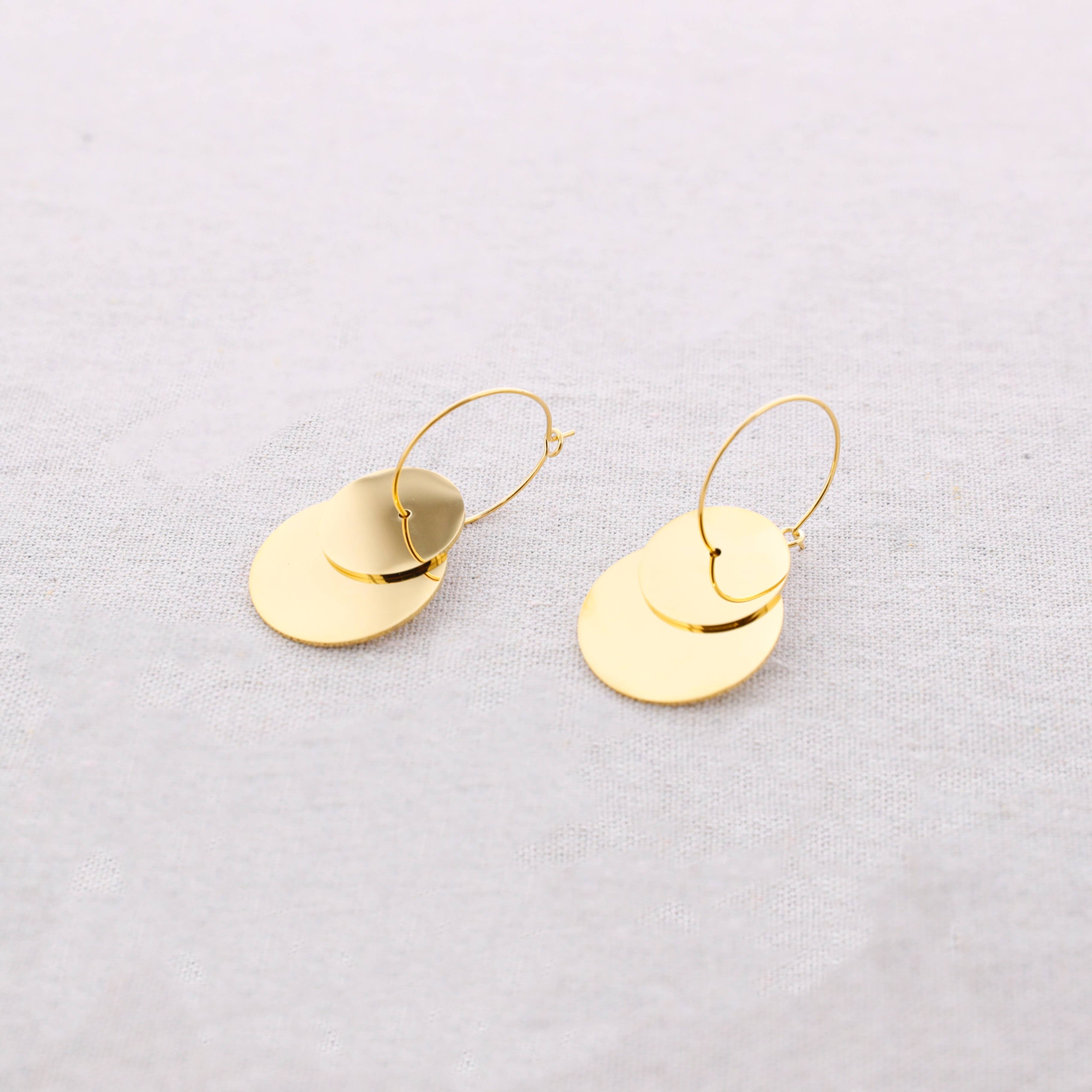 Oorringen met dubbele ring Goud - Stainless Steel