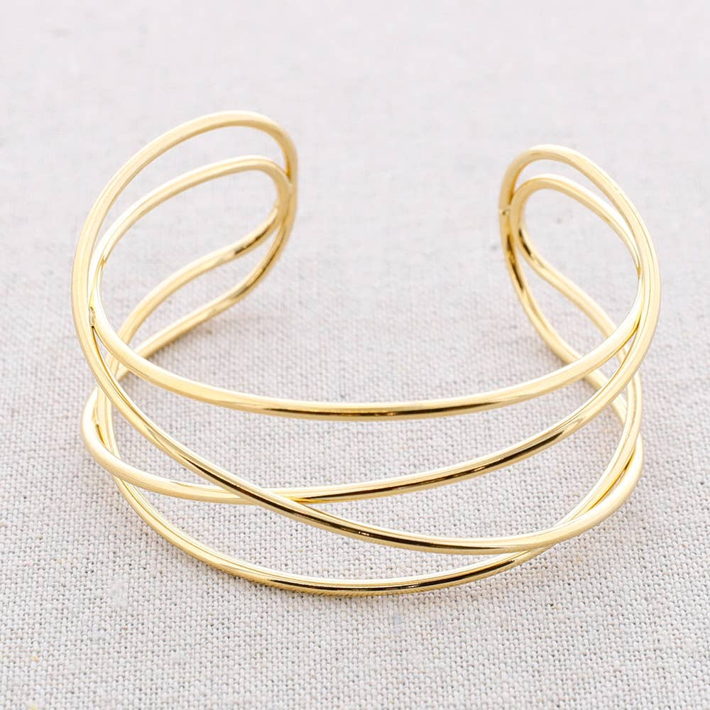 Bracelet avec quatre bandes irrégulières - Acier inoxydable