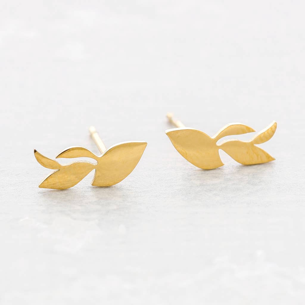 Boucles d'oreilles petits rameaux - Acier inoxydable