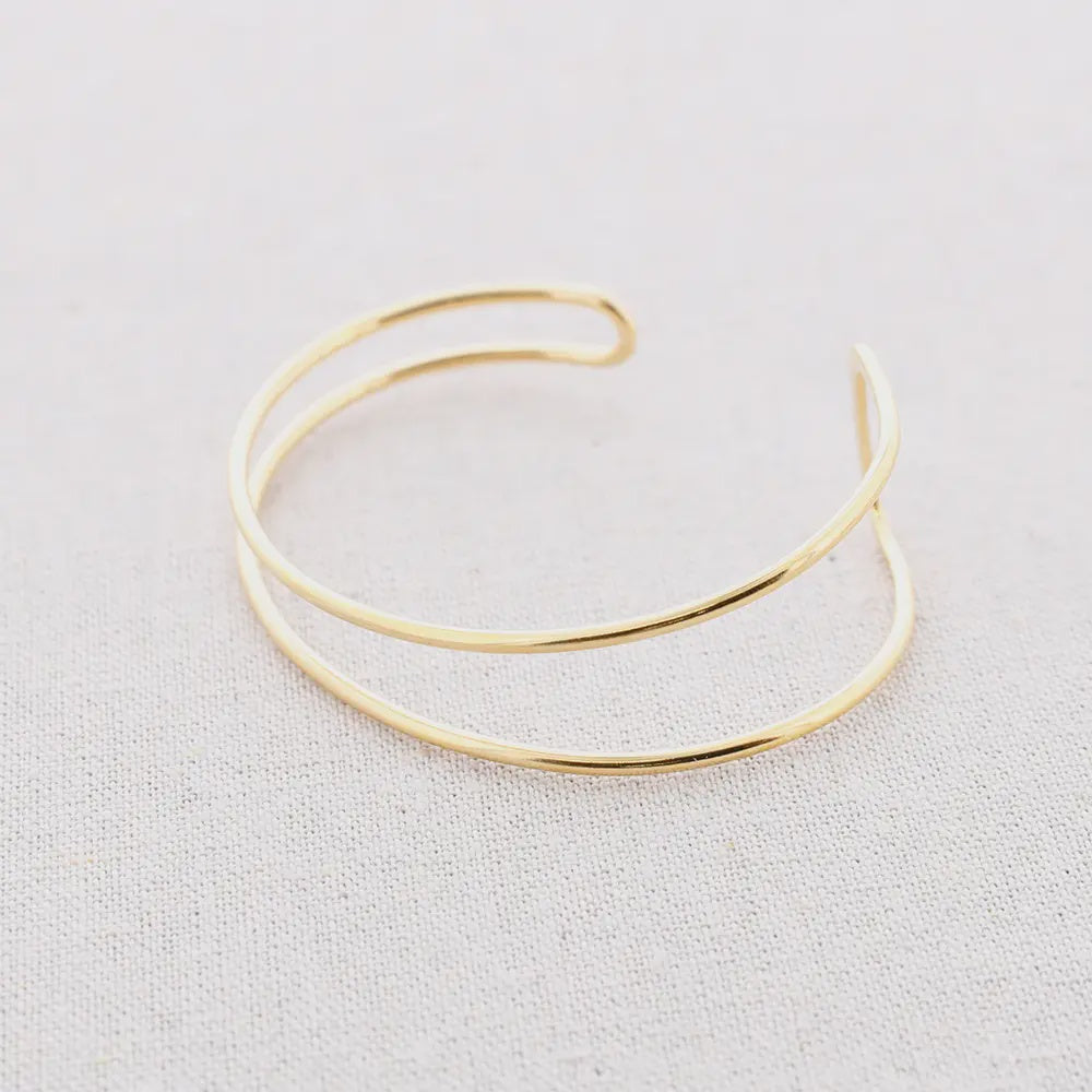 Verstelbare onregelmatige stalen armband Goud