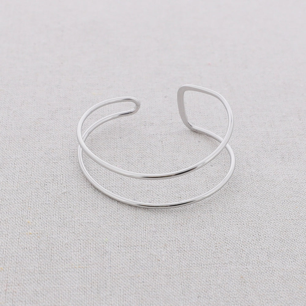 Verstelbare onregelmatige stalen armband Zilver