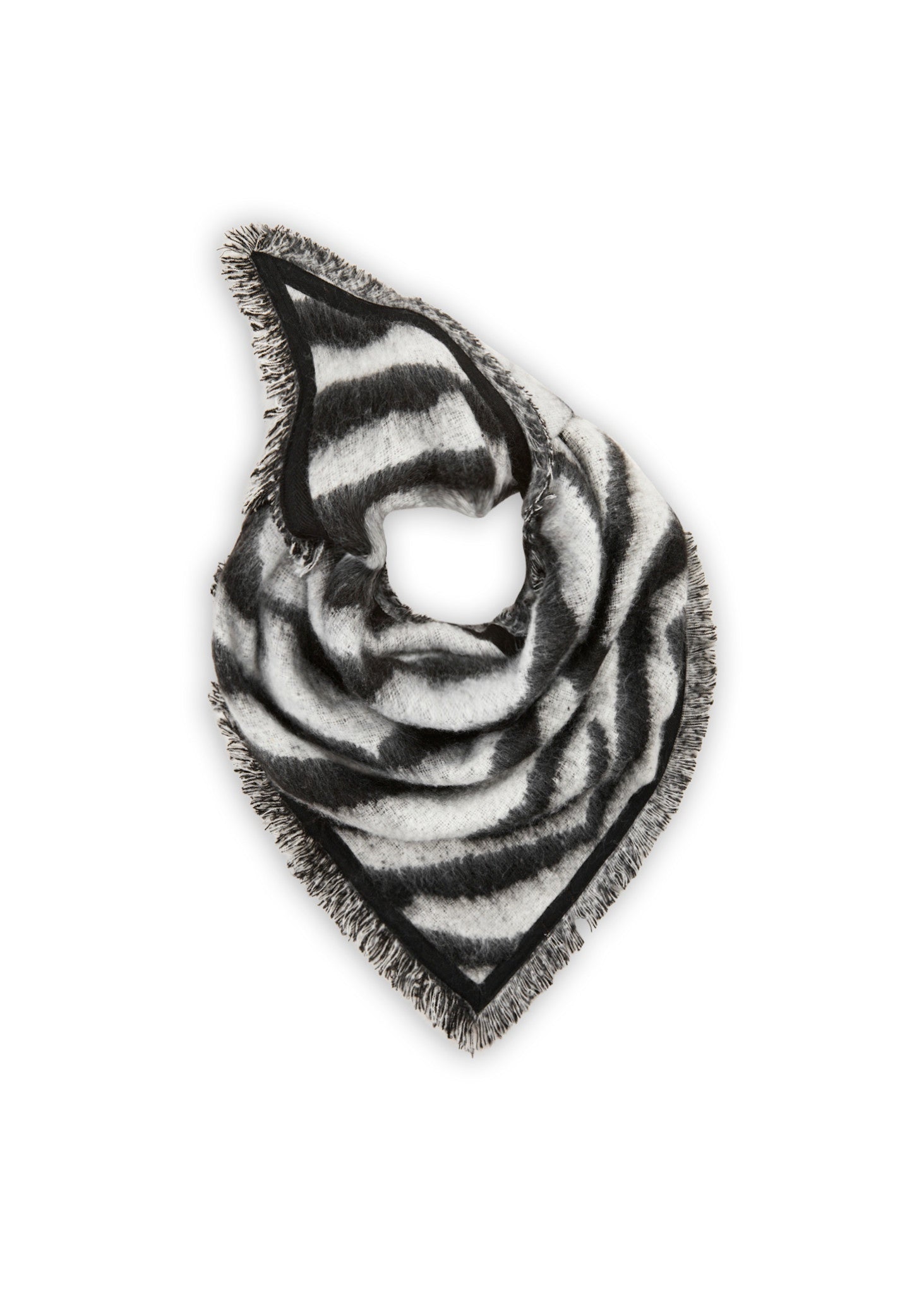 Sjaal Jacquard Triangle Tiger Black