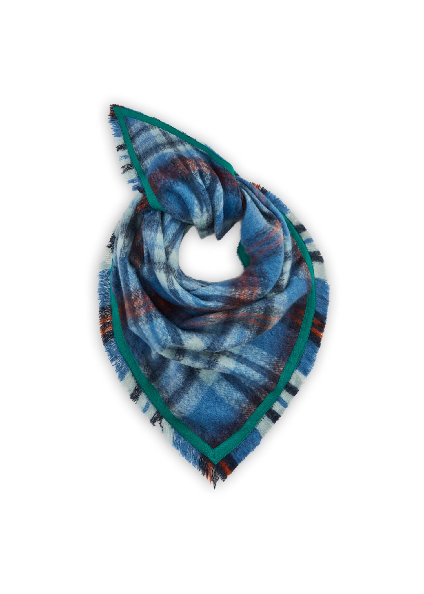 Sjaal Jacquard Triangle Checks Blue