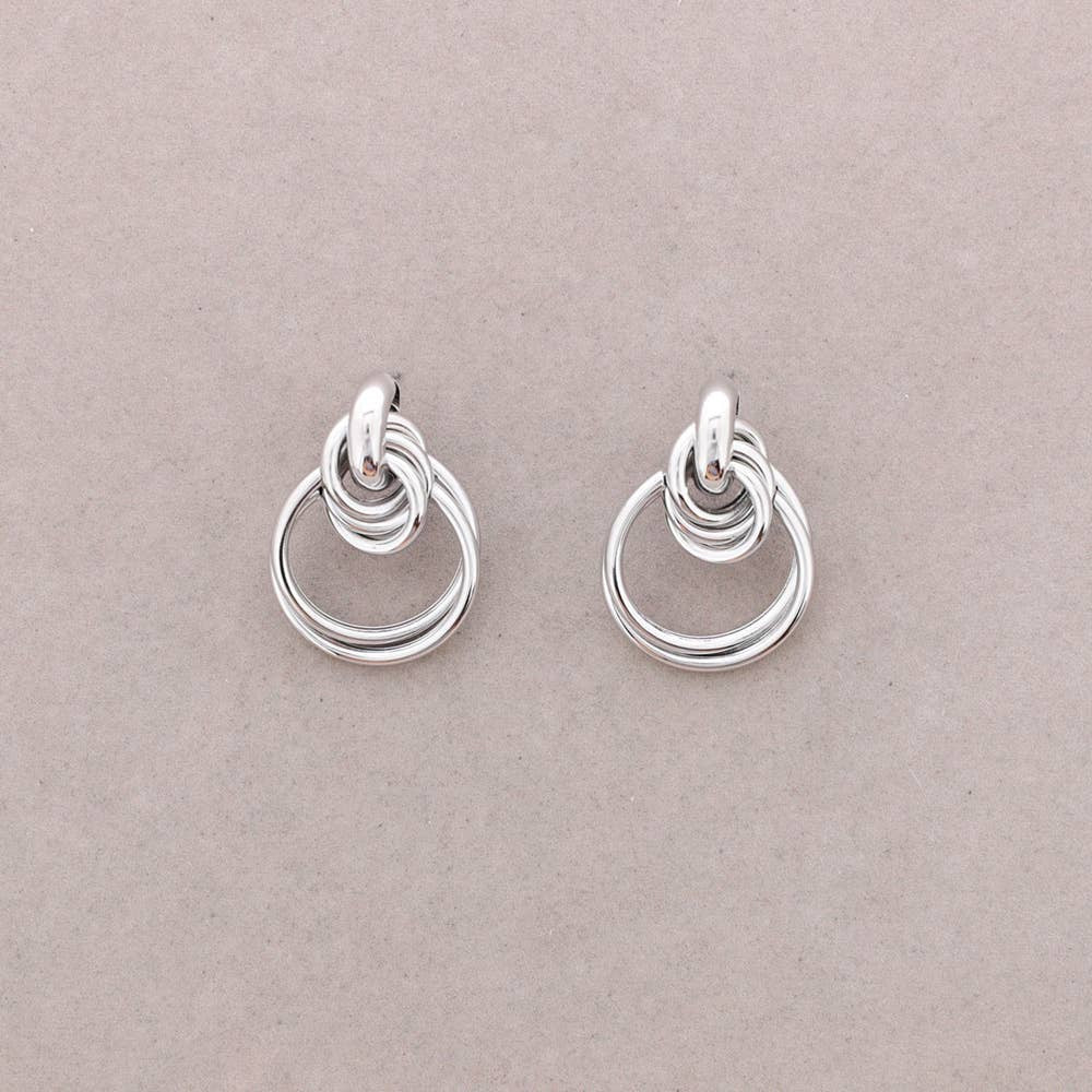 Boucles d'oreilles anneau tressées - Acier inoxydable