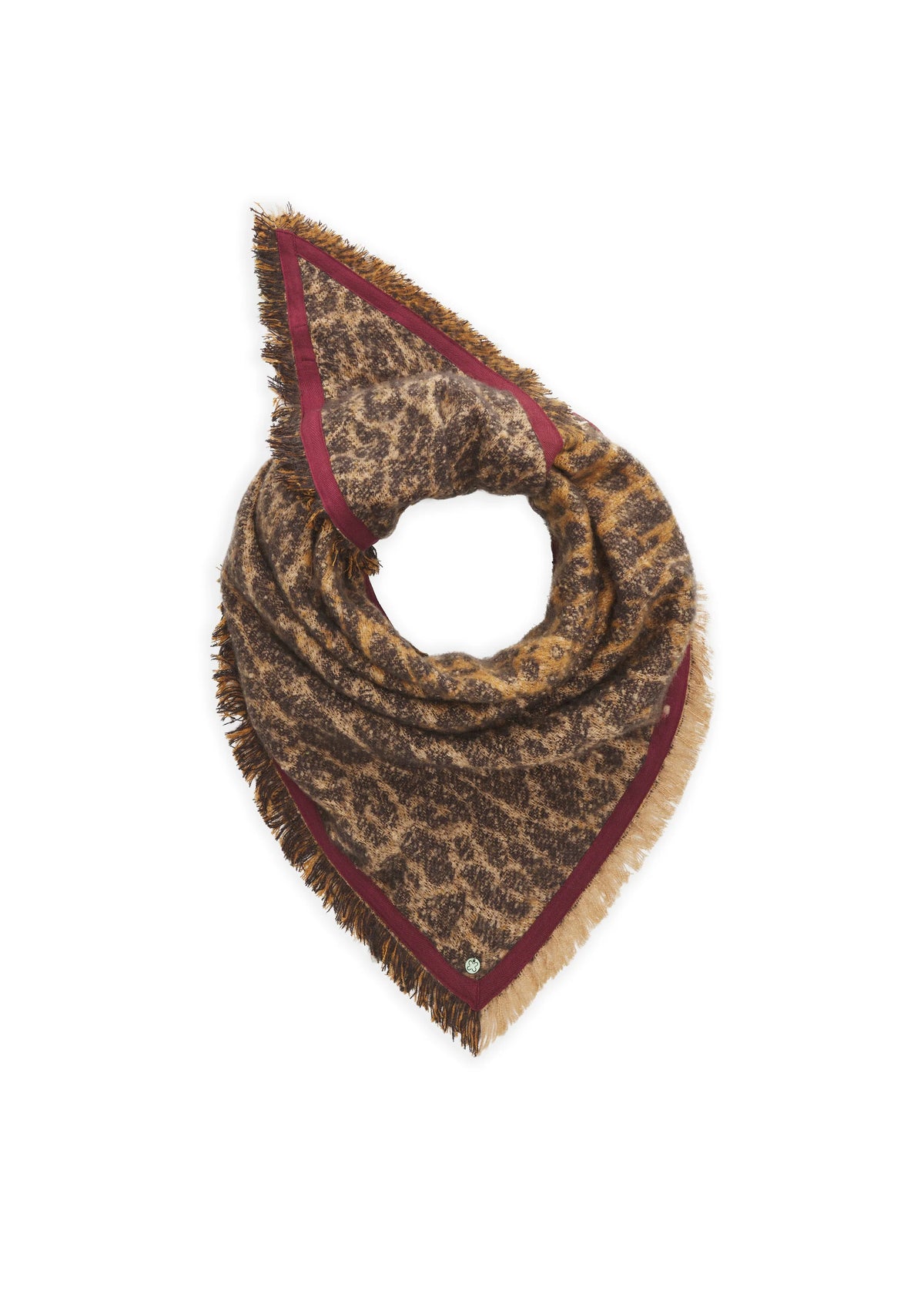 Jacquard-driehoekssjaal met luipaardprint