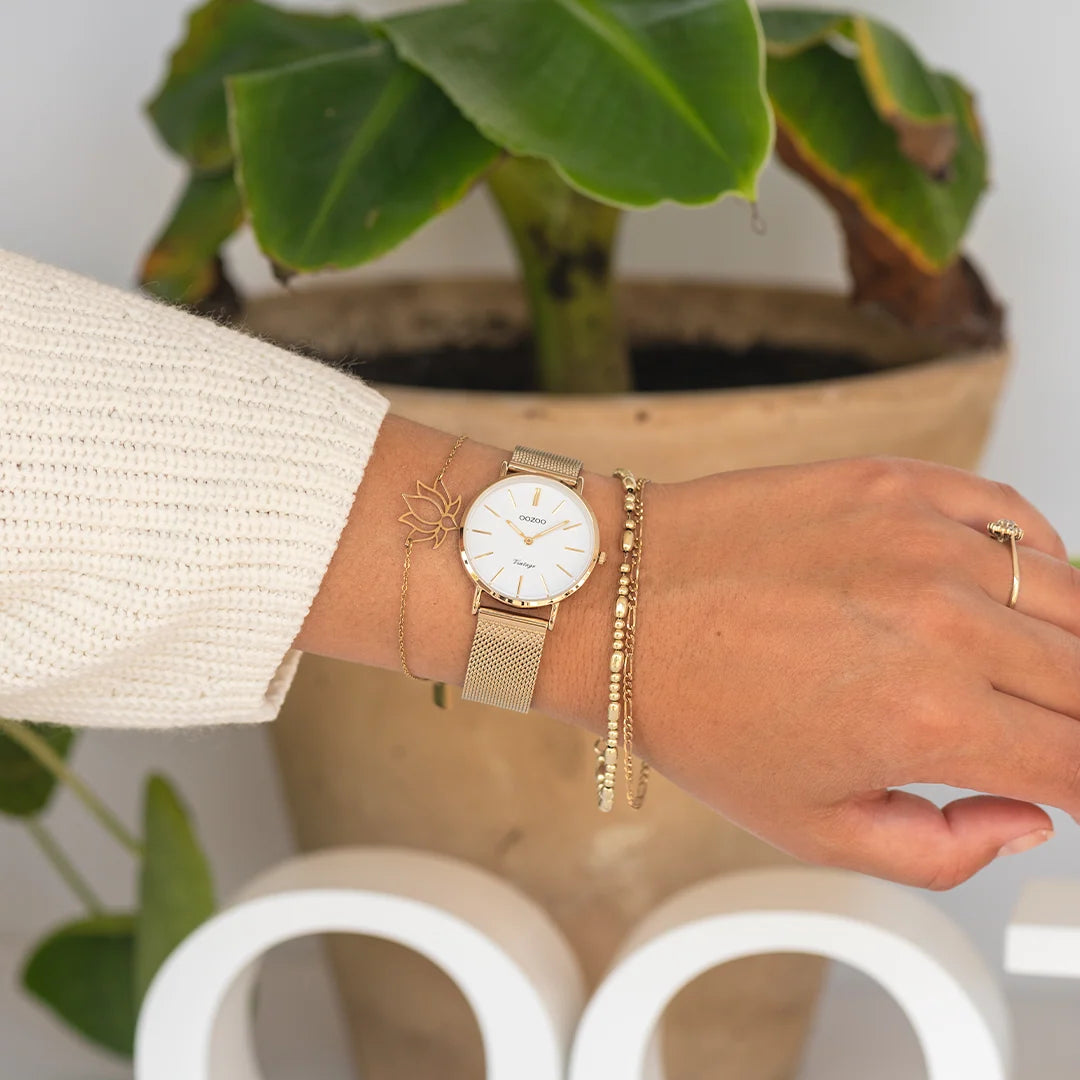 Goudkleurige OOZOO horloge met metalen armband