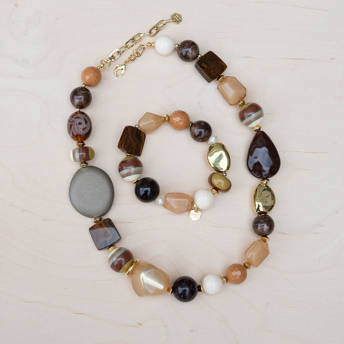 Halsketting + Armband Marrone