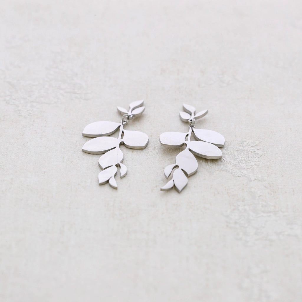 Boucles d'oreilles en acier avec petites branches - Stainless Steel