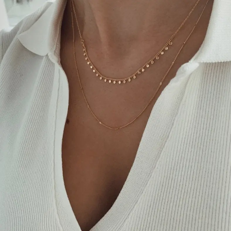 Minimalistisch ketting met dubbele rijen