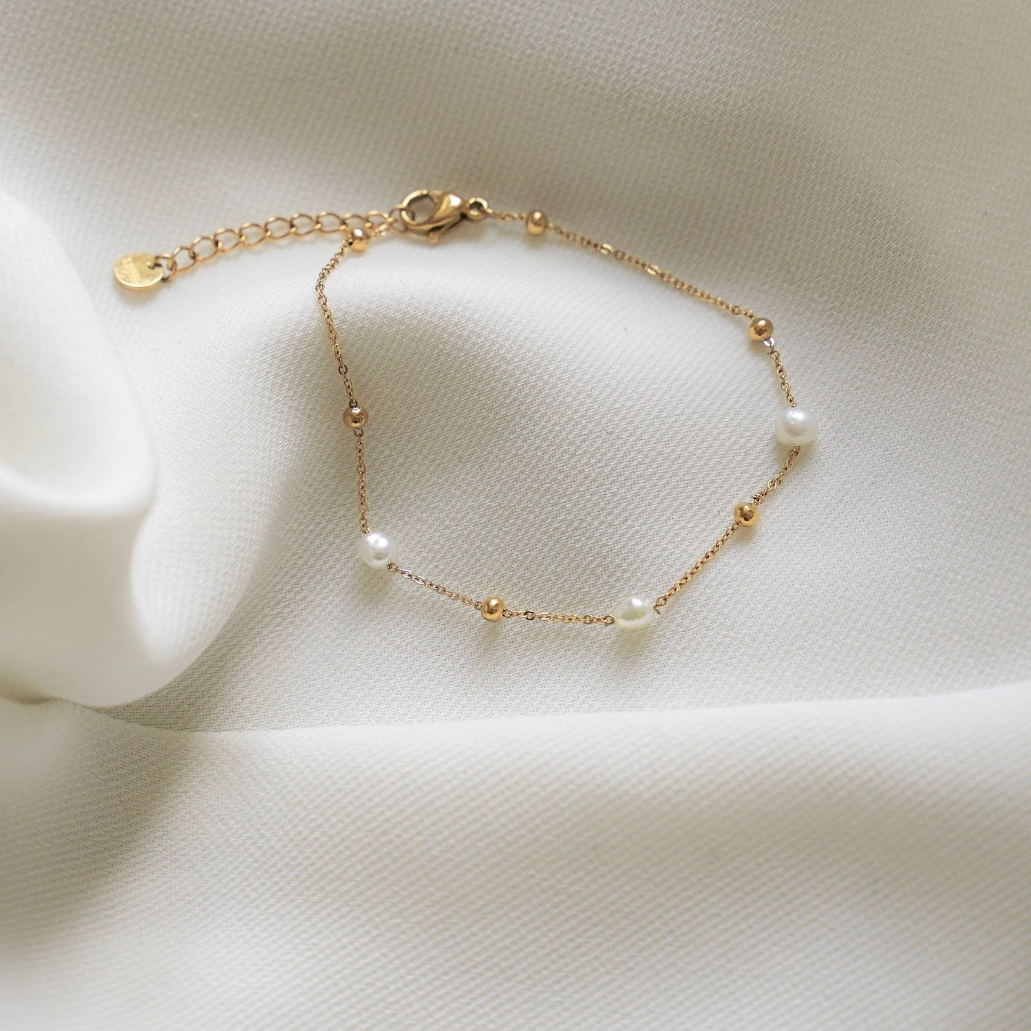 Fijne armband met zoetwaterparels Goud