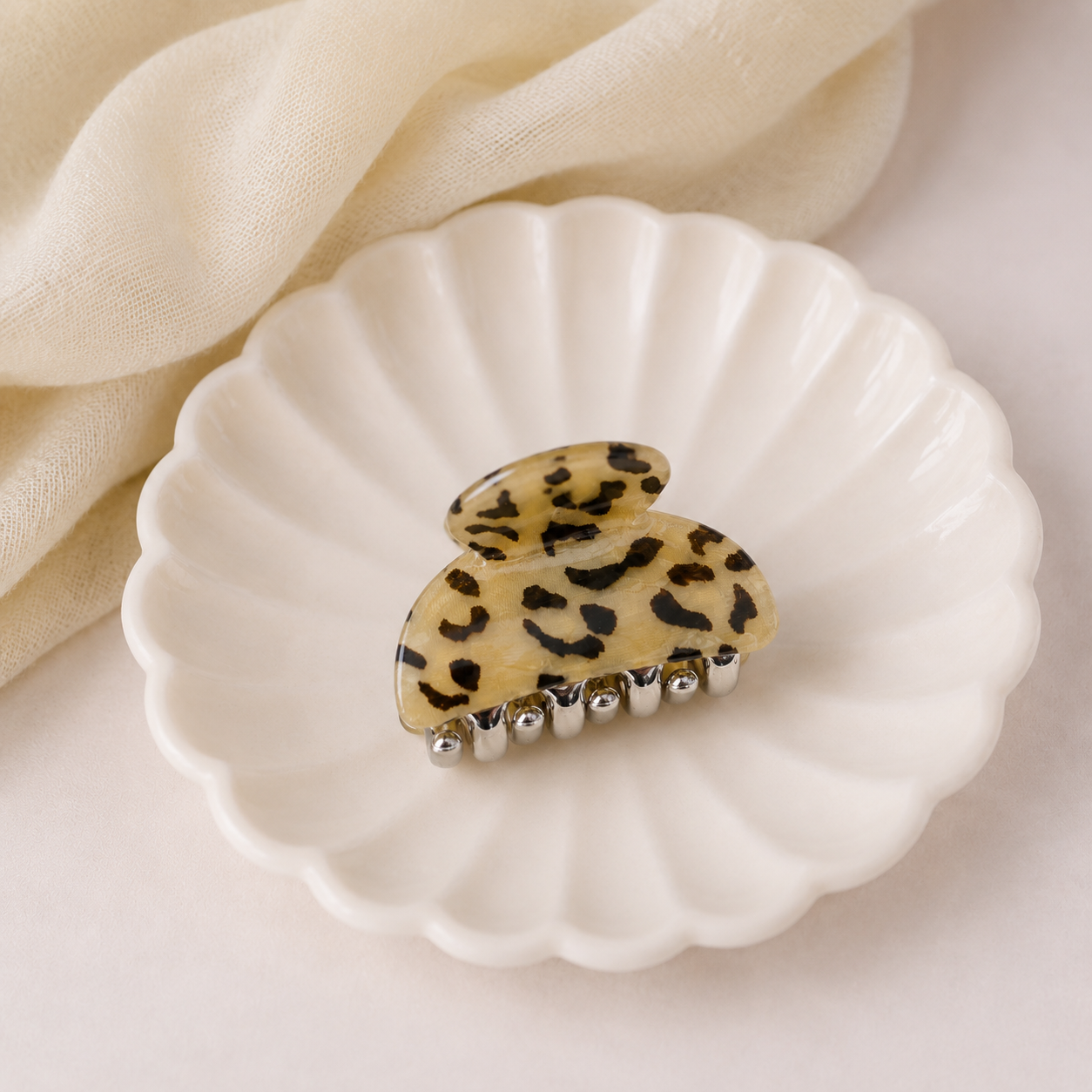 Mini haarclip met dierenprint