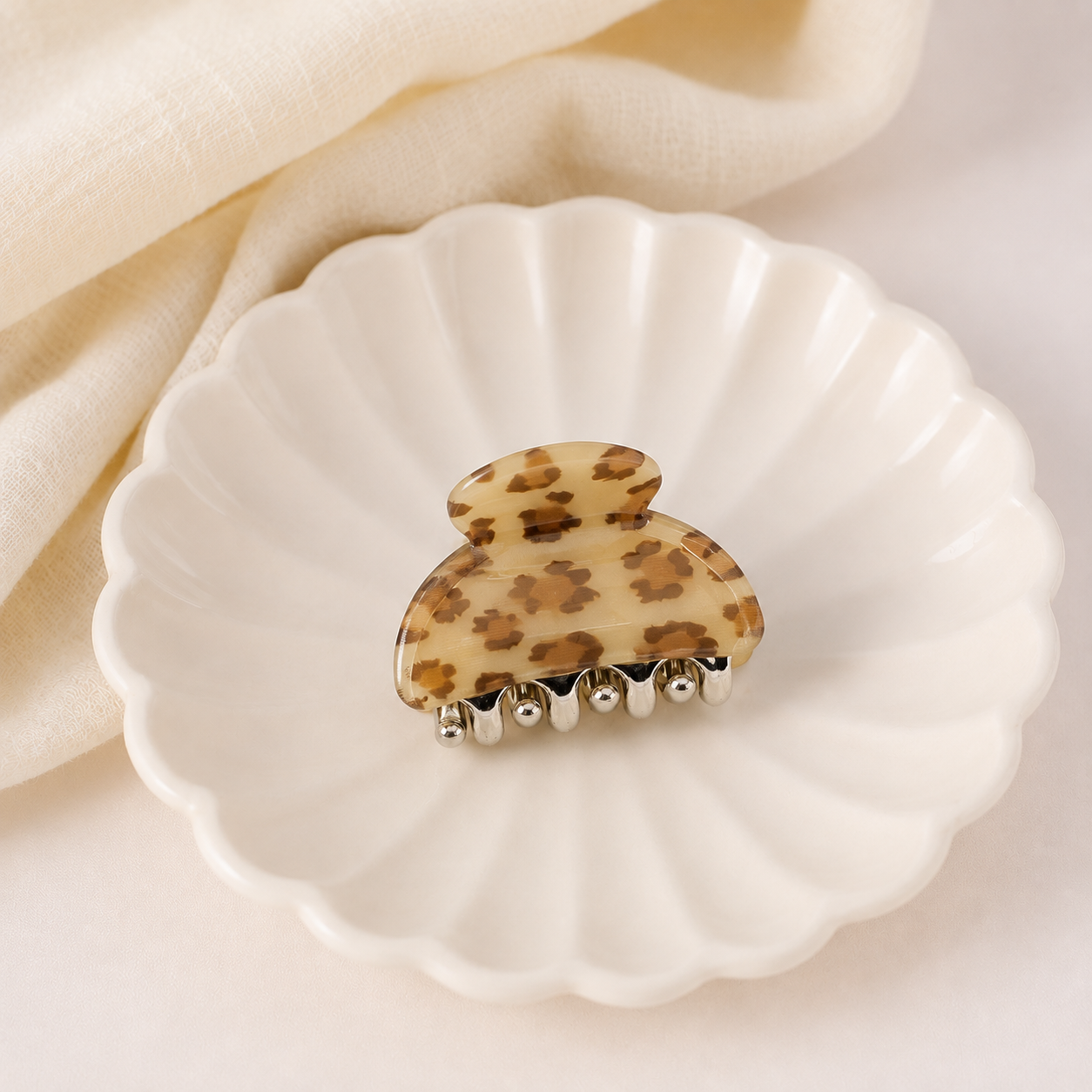 Mini haarclip met dierenprint