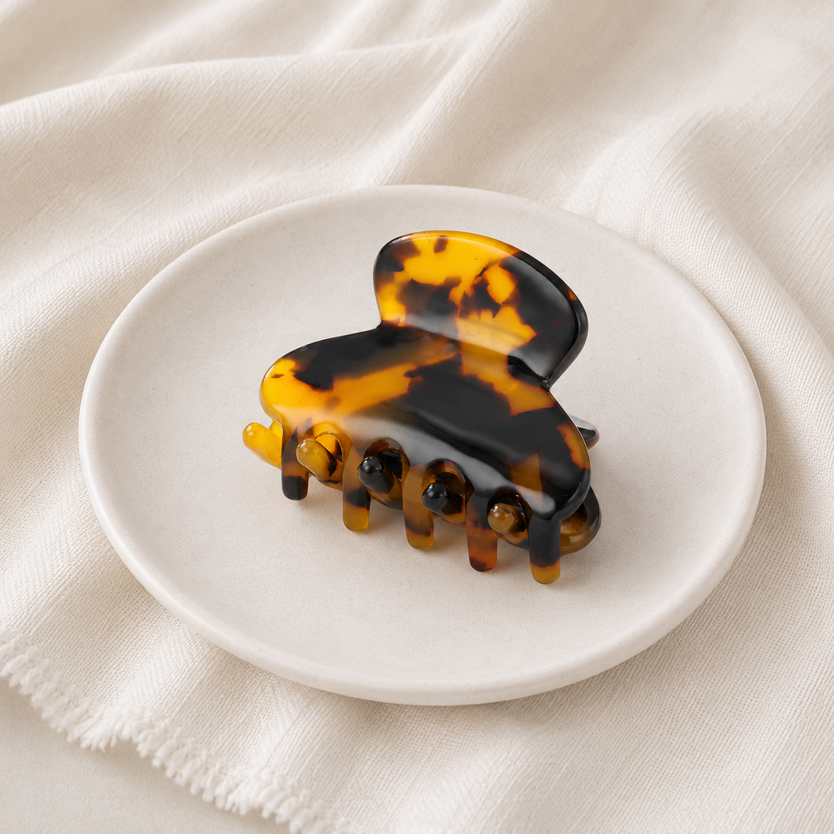 Haarclip mini met schildpadmotief  4 cm