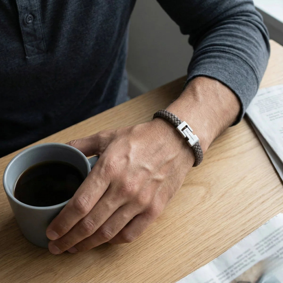 Leather Bracelet Archie Brown M