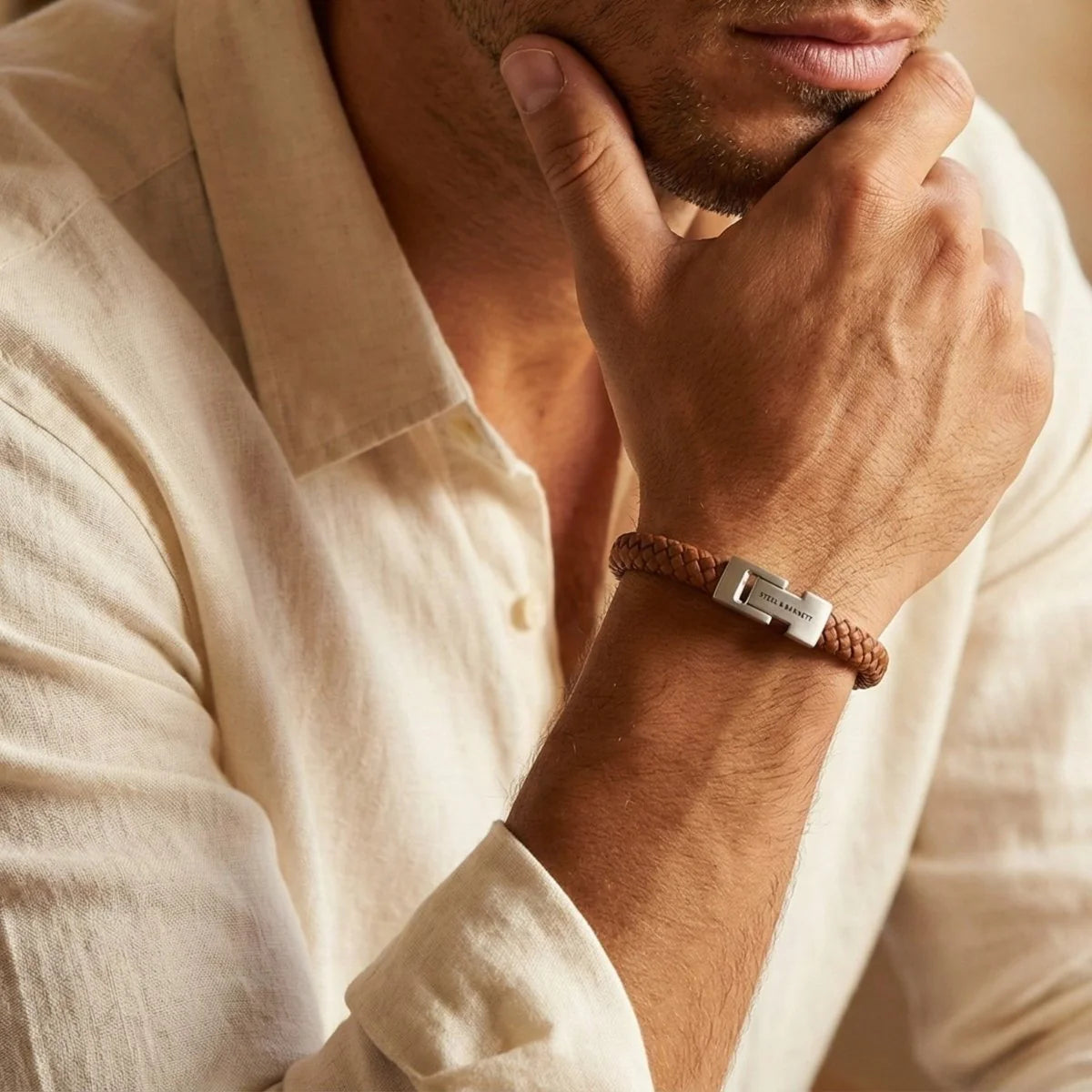 Leather Bracelet Archie Peanut M