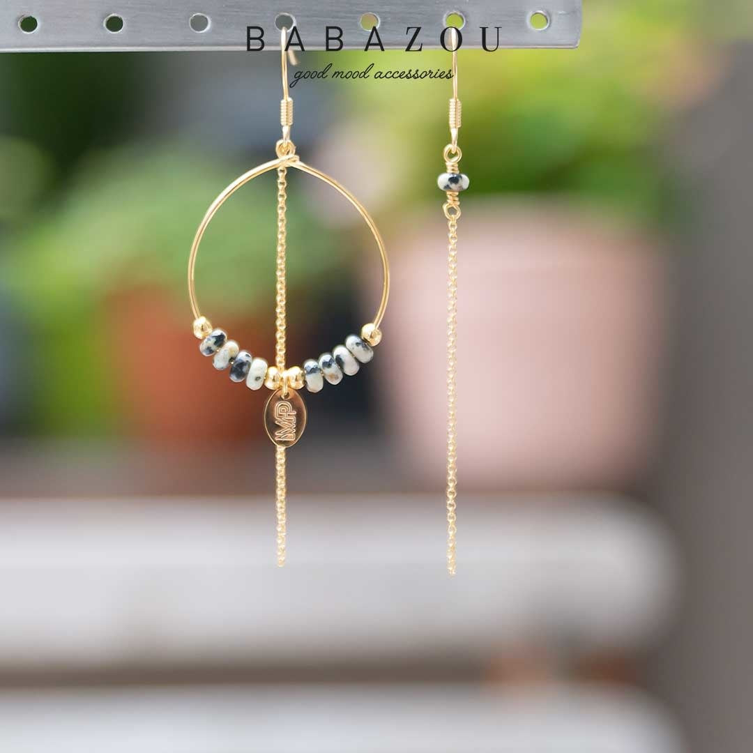 Asymmetrische Oorring Mathilde Gold Dalmatian Babazou