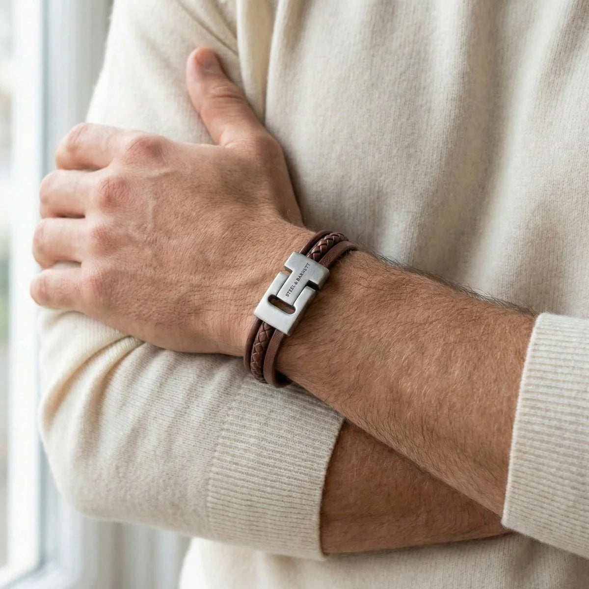 Leather Bracelet Casual Cole Peanut M