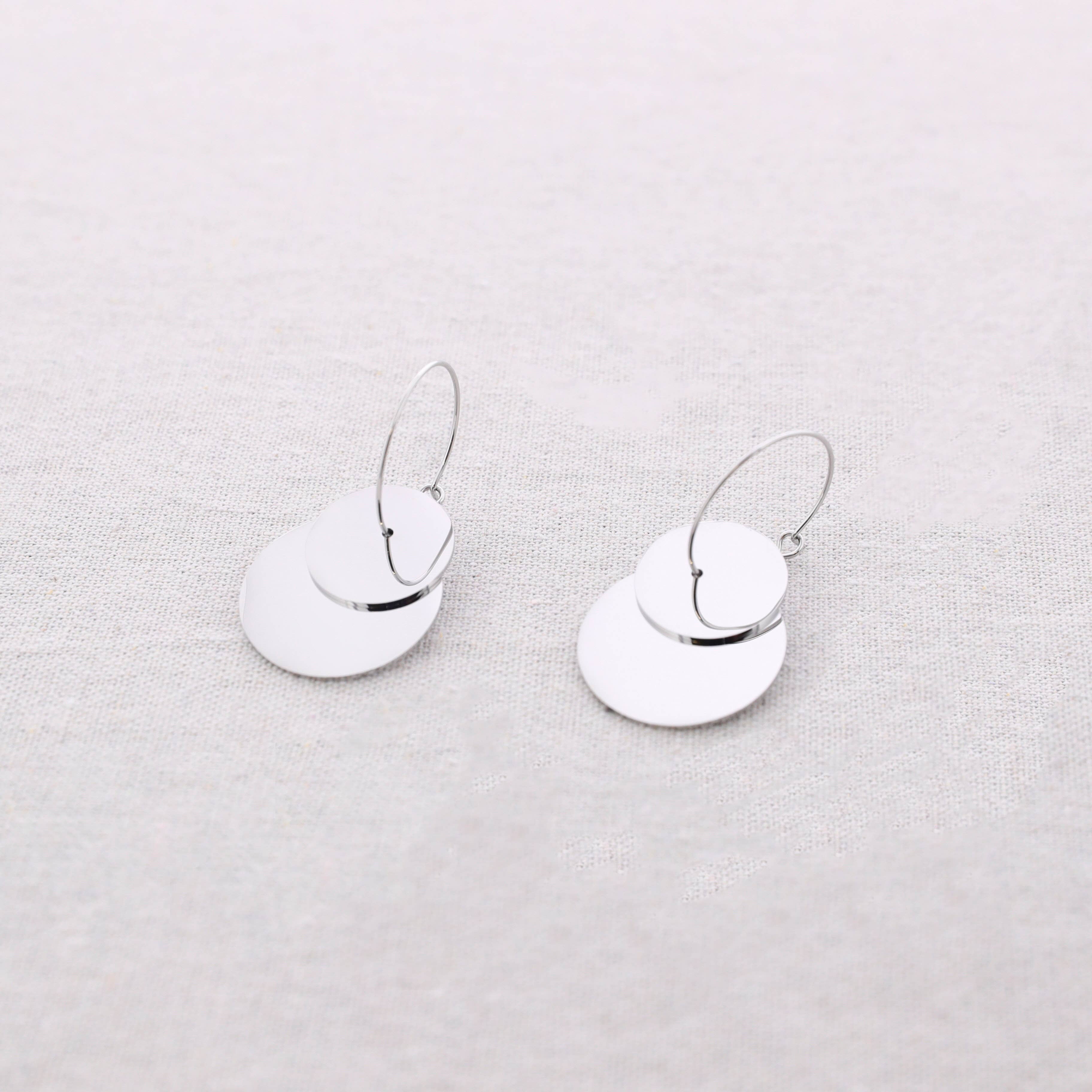 Oorringen met dubbele ring Zilver - Stainless Steel