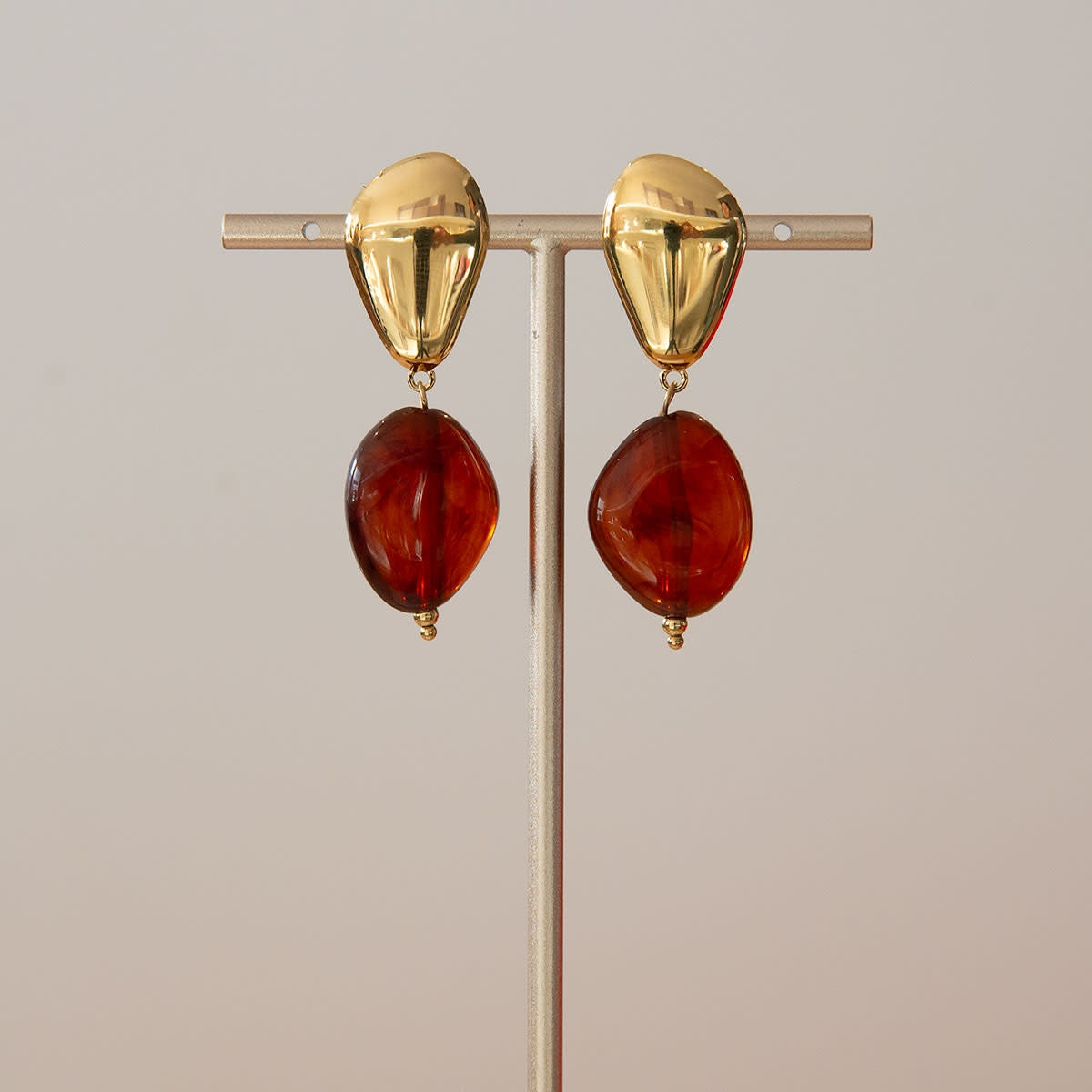 Oorring Goud/Bruin