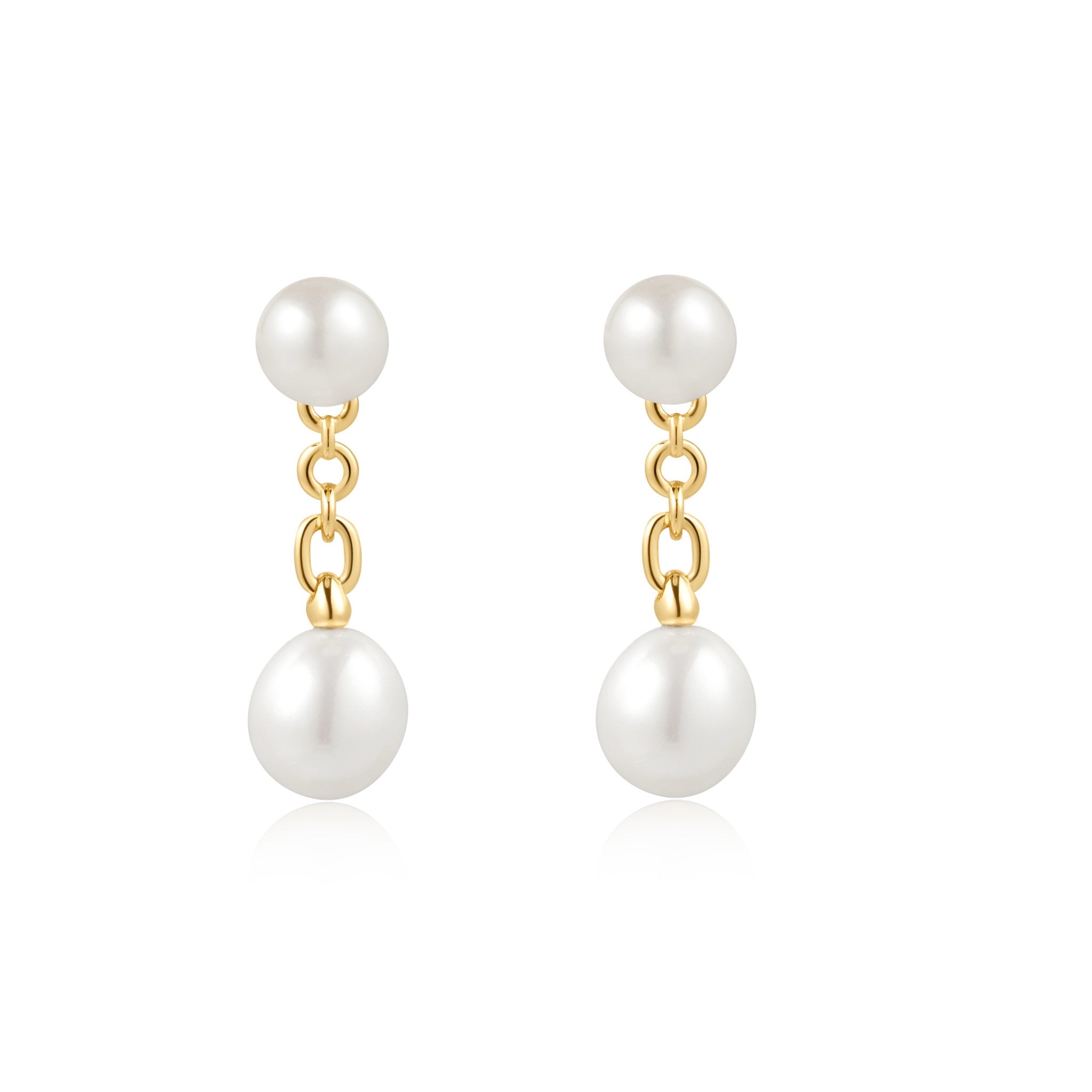 Oorring freshwater pearl stud ear jackets gold