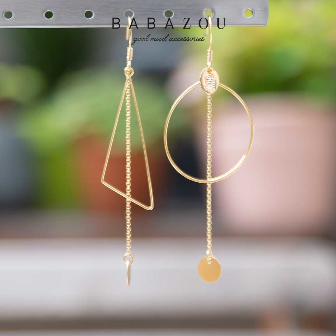 Asymmetrische Oorring Chloé Gold Babazou