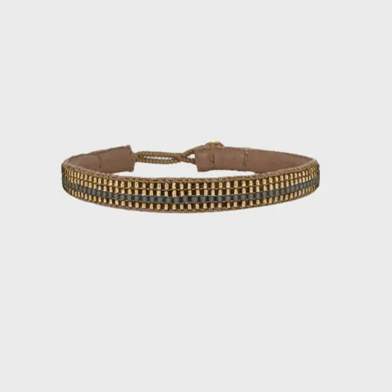 Armband Gold Stripe Grey