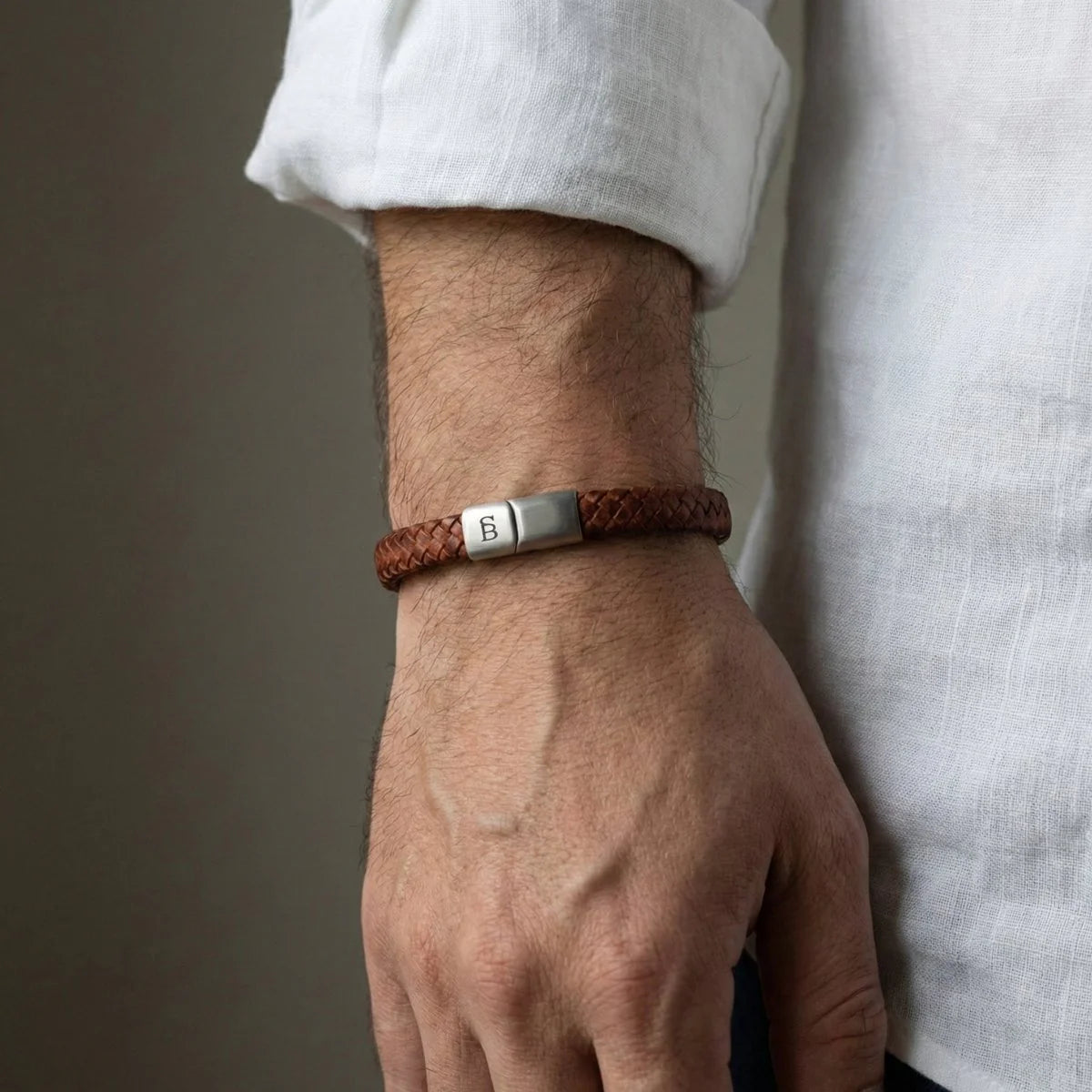 Leather Bracelet Riley Caramel M