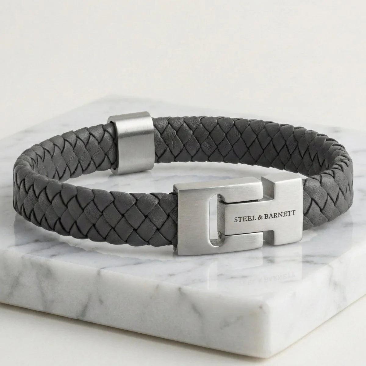 Leather Bracelet Harrison  Dark Grey M